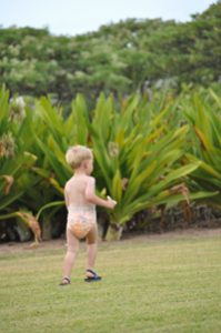 Toddler on the move in Kauai