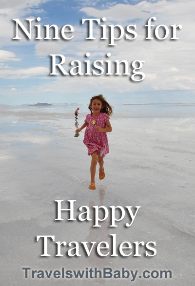 kid running on salt flat in Utah