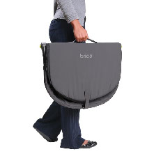 The Brica fold n go bassinet folded for travel